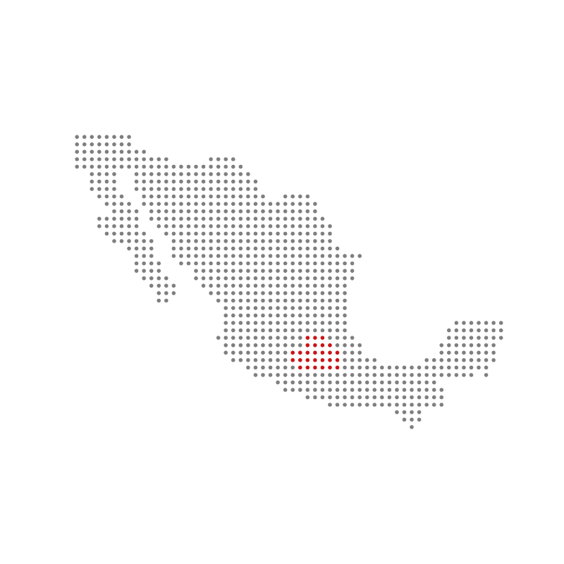 Mapa de cobertura AGL Legaspi en México: CDMX, Estado de México, Morelos y Oaxaca